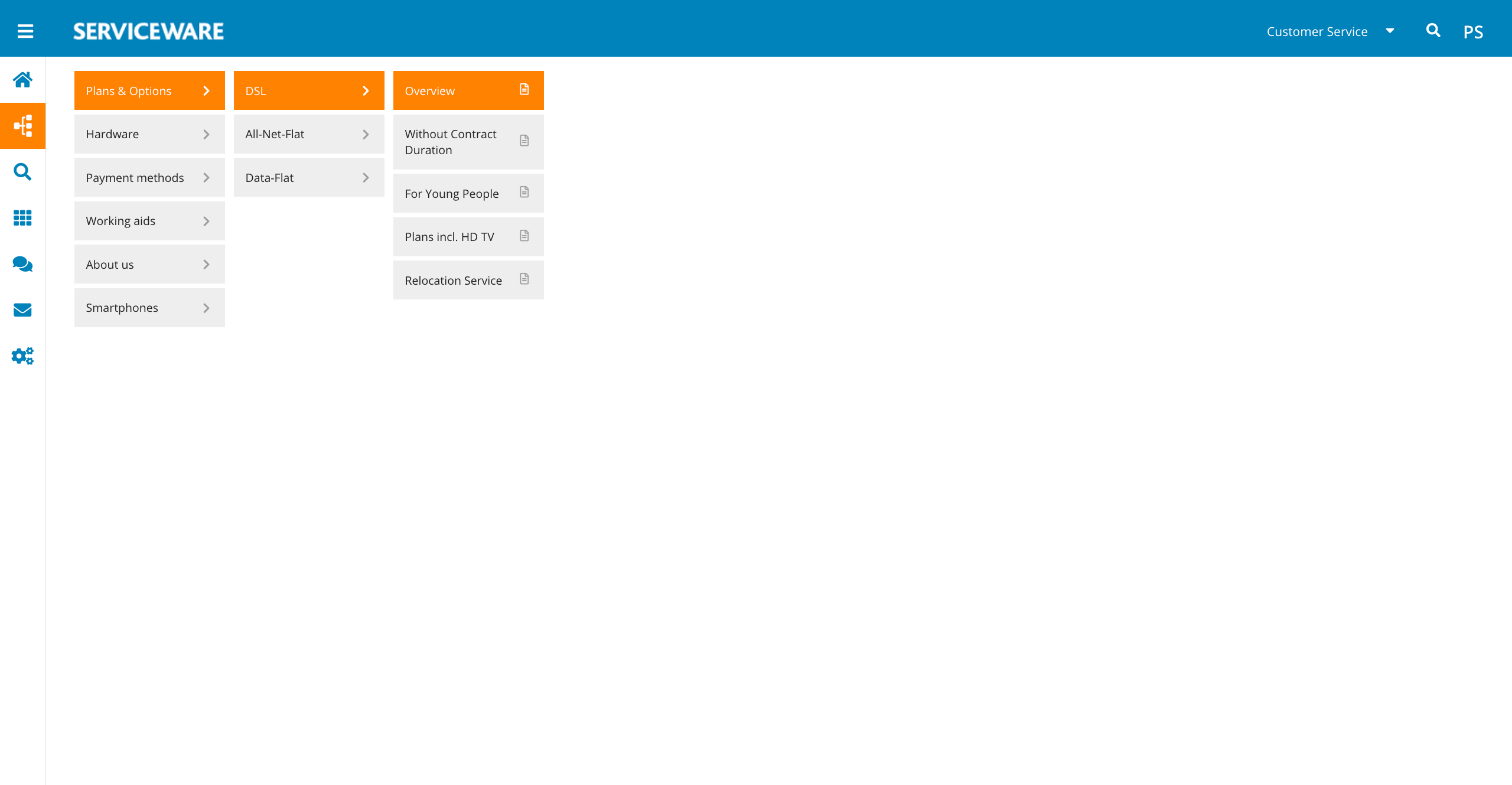 screenshot of Serviceware Knowledge